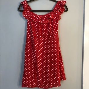 NEVER WORN Privacy Please Red Polk Dot Dress